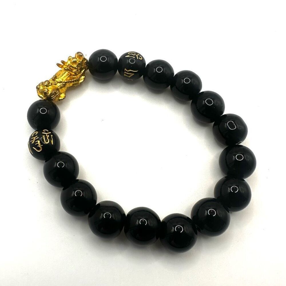 Gold tone dragon Feng shui lucky bracelet